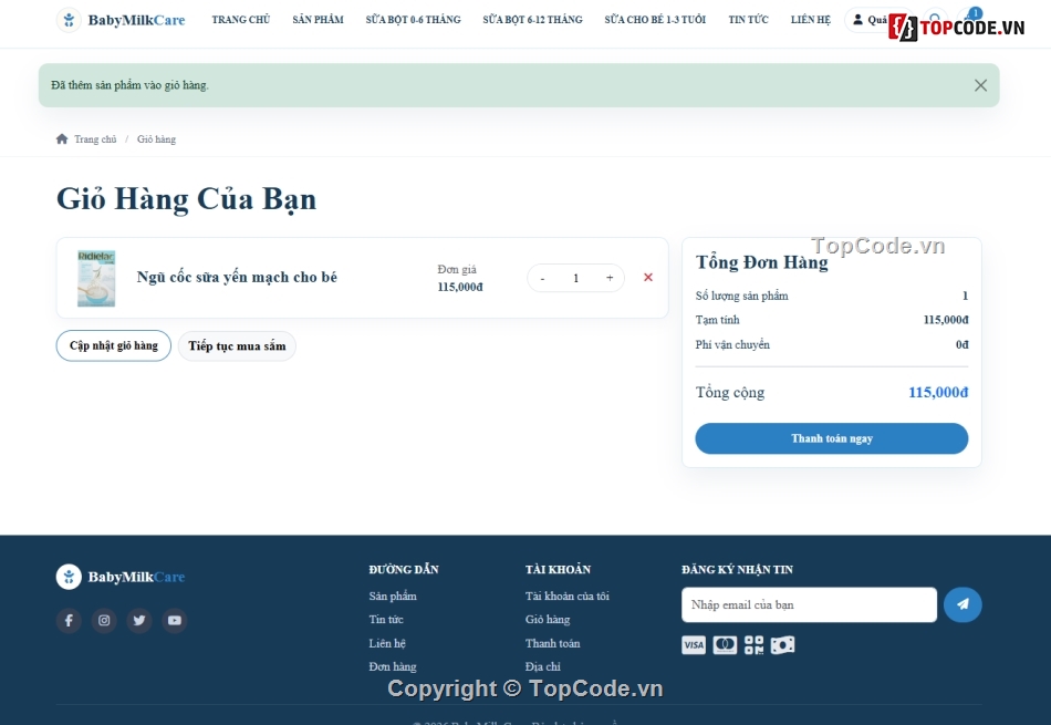 website,bán website,web bán sữa